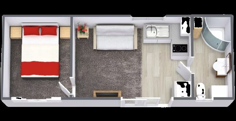 8.4 x 3 - One Bedroom