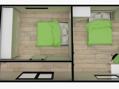 8.6m x 3.9m Two Bedroom Pod