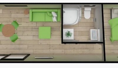 11m x 3.1m One Bedroom Pod